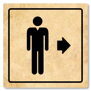 WC muži vpravo, 118x118mm, pergamen, Arizona